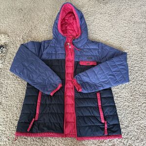 COLUMBIA ZIP HOODED PUFFER JACKET PURPLE PINK JACKET WOMENS M